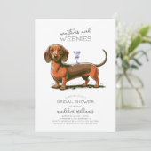 Martinis and Weenies Dackel Brautparty Einladung (Stehend Vorderseite)