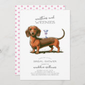 Martinis and Weenies Dackel Brautparty Einladung (Vorne/Hinten)