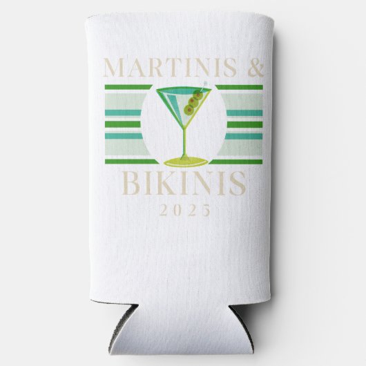 Martinis & Bikinis - Retro 2025 Junggeselinnen-Abs Selters Dosenkühler (Vorderseite)