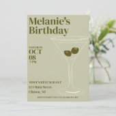 Martinis Birthday Party Einladung (Stehend Vorderseite)