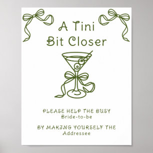 Martinis & Bow Helfen Sie der geschäftigen Brautad Poster