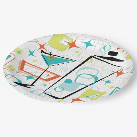 Martinis Gehen-Gehen! Pappteller (Schrägansicht)