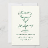 Martinis & Matrimony Bachelorette Weekend Invita Einladung (Vorderseite)