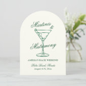 Martinis & Matrimony Bachelorette Weekend Invita I Einladung (Stehend Vorderseite)