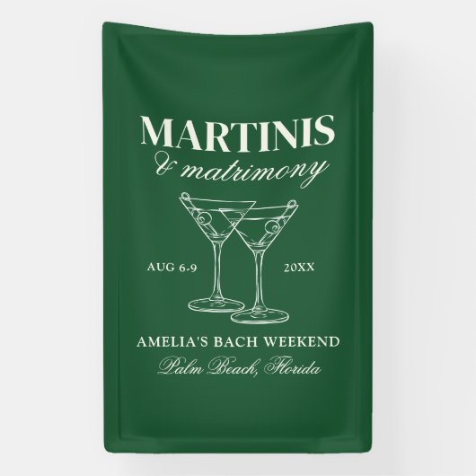 Martinis & Matrimony Bachelorette Wochenende Banner (Vertikal)