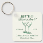 Martinis & Matrimony Bachelorette Wochenende Schlüsselanhänger (Vorderseite)