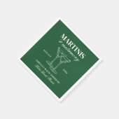 Martinis & Matrimony Bachelorette Wochenende Serviette (Ecke)