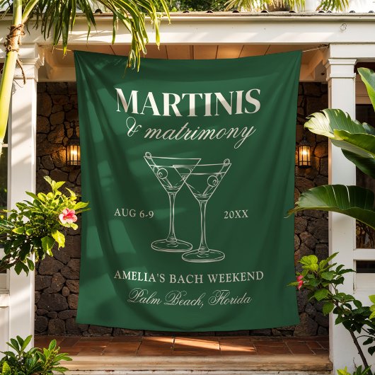 Martinis & Matrimony Bachelorette Wochenende Wandteppich