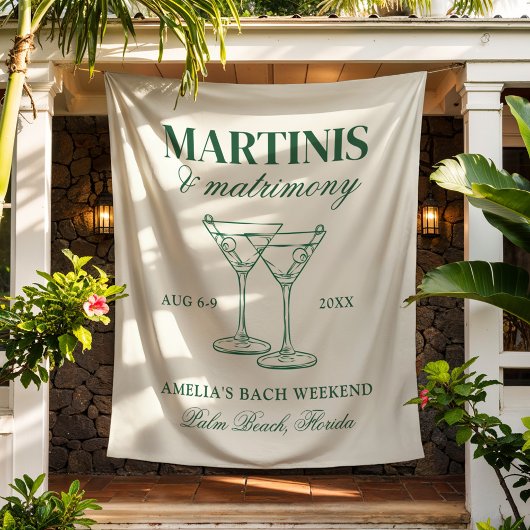 Martinis & Matrimony Bachelorette Wochenende Wandteppich