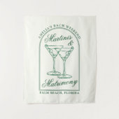 Martinis & Matrimony Bachelorette Wochenende Wandteppich (Vorderseite)