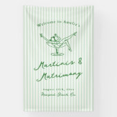 Martinis & Matrimony Green Bachelorette Banner (Vertikal)