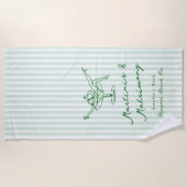 Martinis & Matrimony Green Bachelorette Strandtuch (Vorderseite)