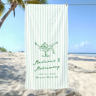 Martinis & Matrimony Green Bachelorette Strandtuch