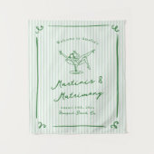 Martinis & Matrimony Green Junggeselinnen-Abschied Wandteppich (Vorderseite)