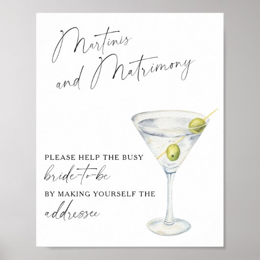 Martinis & Matrimony Helfen Sie der geschäftigen B Poster (Vorne)