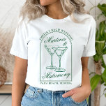 Martinis & Matrimony Junggeselinnen-Abschied T-Shirt<br><div class="desc">Dieses Design besticht durch einen trendigen,  fetten Text mit handgezeichneten Cocktails und einem grünen Martini-Thema.</div>