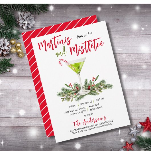 Martinis & Mistletoe Festivals Drinks Feier Einladung