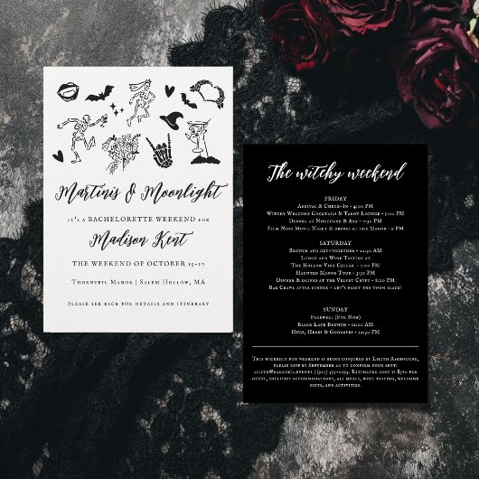 Martinis & Moonlight Spooky Bachelorette Weekend Einladung