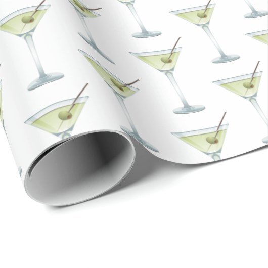 Martinis On White Geschenkpapier (Rolleneckpunkt)