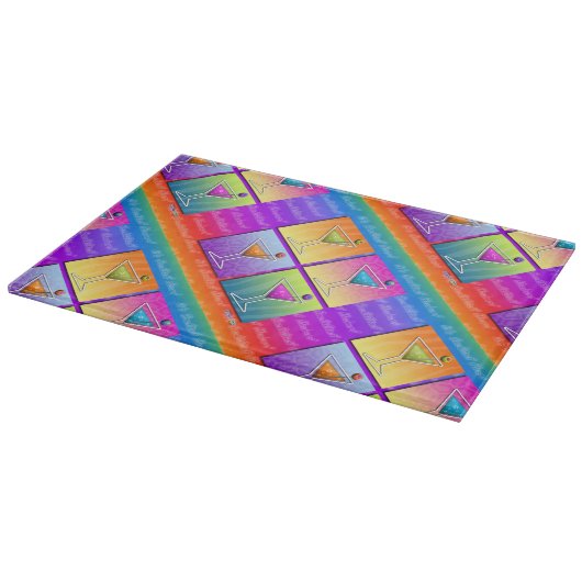 MARTINIS Pop-Kunst GLASSCHNEIDEN-BRETTER Schneidebrett (Ecke)