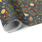 Martinis und Botanicals Holiday Wrapping Paper Geschenkpapier (Rolleneckpunkt)