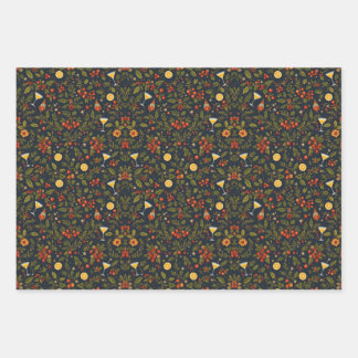 Martinis und Botanicals Weihnachtspapier Geschenkpapier Set
