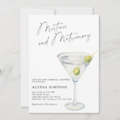 Martinis und Matrimony Brautparty Einladung (Vorderseite)