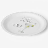 Martinis und Matrimony Brautparty Pappteller (Schrägansicht)