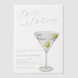 Martinis und Matrimony Brautparty Pergament Einladungen