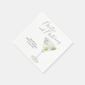 Martinis und Matrimony Brautparty Serviette (Ecke)