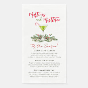 Martinis und Mistelzweig-Feiertags-Cocktailparty Serviette