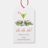 Martinis und Mistelzweig Festive Cocktails Ferienz Geschenkanhänger (Vorderseite)