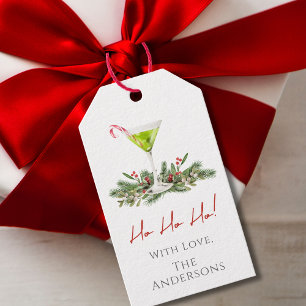 Martinis und Mistelzweig Festliche Cocktails Feier Geschenkanhänger