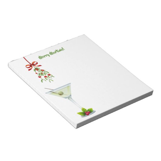 Martinis und Mistletoe Christmas Notizblock (angewinkelt)