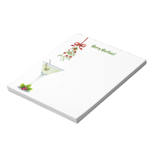 Martinis und Mistletoe Christmas Notizblock (Rotiert)