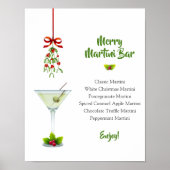 Martinis und Mistletoe Weihnachten Bar Poster (Vorne)