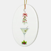 Martinis und Mistletoe Weihnachten Keramik Ornament (Links)
