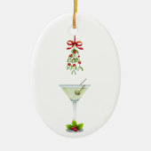 Martinis und Mistletoe Weihnachten Keramik Ornament (Vorne)