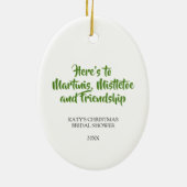 Martinis und Mistletoe Weihnachten Keramik Ornament (Hinten)