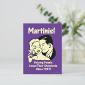 Martinis: Unterstützung für niedrigere Standards Postkarte (Stehend Vorderseite)