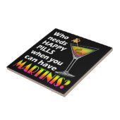 Martinis vs. Happy Pills Untersetzer Tile (Seite)