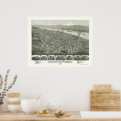 Martin's Ferry, OH Panorama Karte - 1899 Poster (Küche)