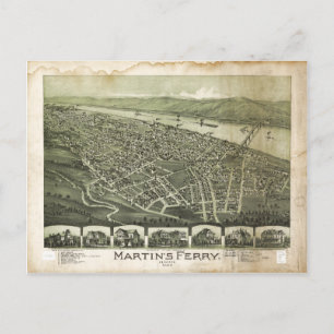 Martin's Ferry Ohio von Thaddeus Fowler (1899) Postkarte