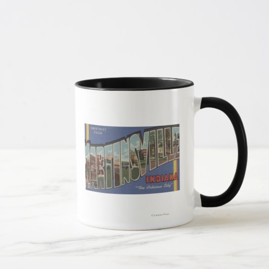 Martinsville, Indiana - Große Buchstabenszenen Tasse (Rechts)