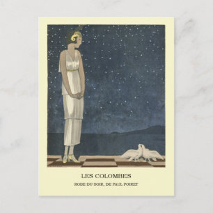 Marty Die Tauben Art Deco Modeillustration Postkarte
