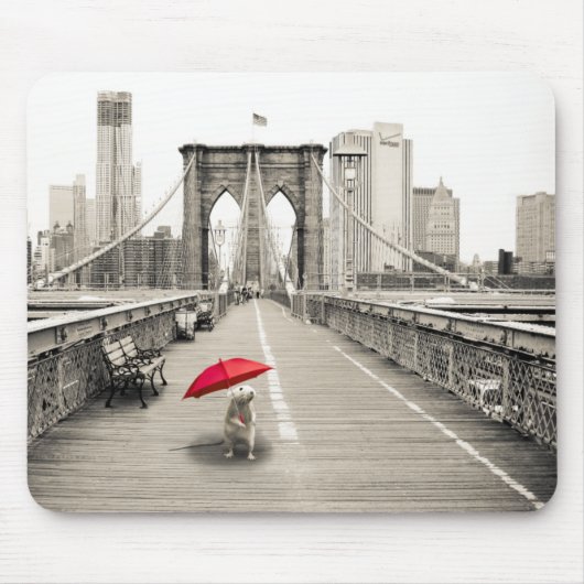 Marty Mouse auf der Brooklyn Bridge Mouse Pad Mousepad (Vorne)