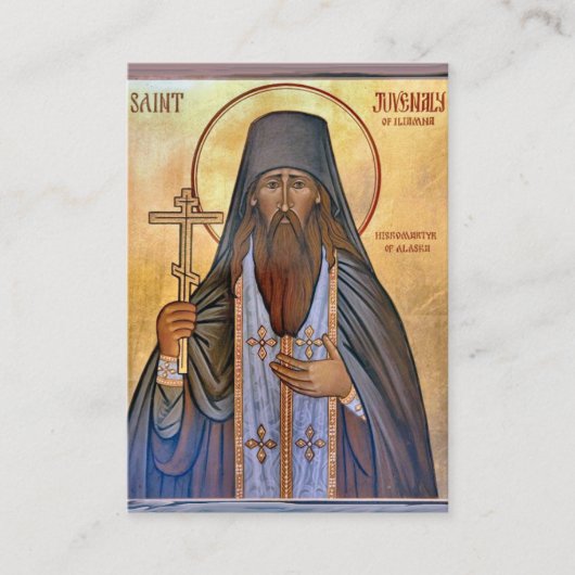 Martyr Juvenaly von Alaska Orthodoxe Gebetskarte Platzkarte (Vorderseite)