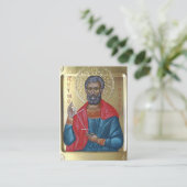 Martyr Romanus Deacon of Caesarea Prayer Card Platzkarte (Stehend Vorderseite)