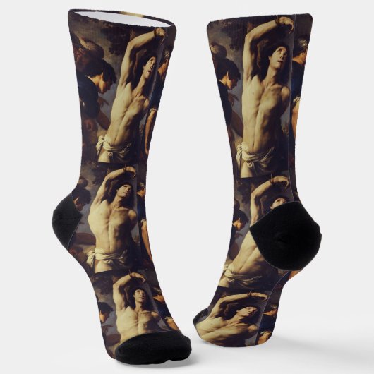 Martyrdom of St Sebastian by Andrea Vaccaro Socken (Gewinkelt)