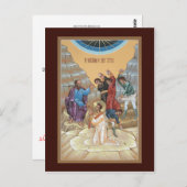 Martyrdom St. Stephen Prayer Card Postkarte (Vorne/Hinten)